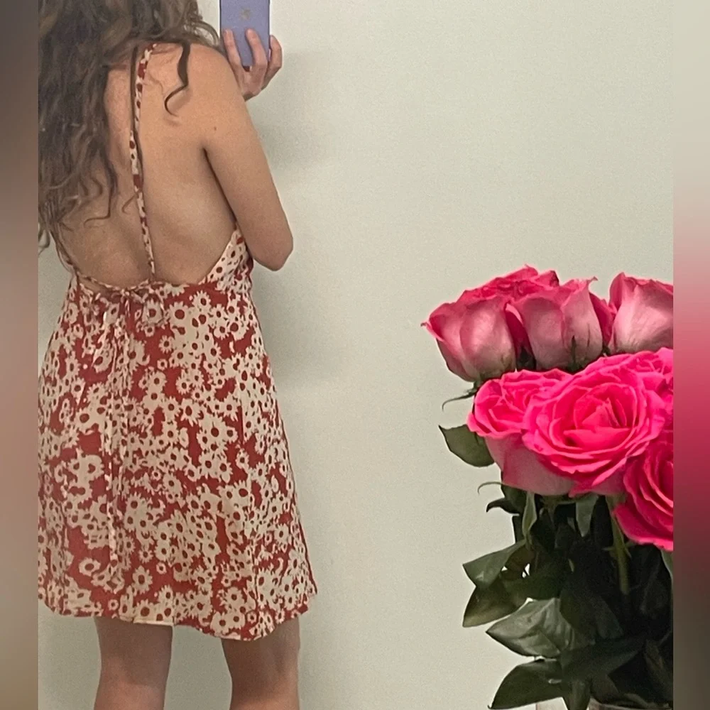 Realisation Par Silk Orange Floral dress. - Picture 6 of 16